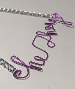 He/They Talisman Necklace - Purple