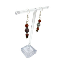 Load image into Gallery viewer, Rosewood and Matte Indian Jasper Bead Earrings
