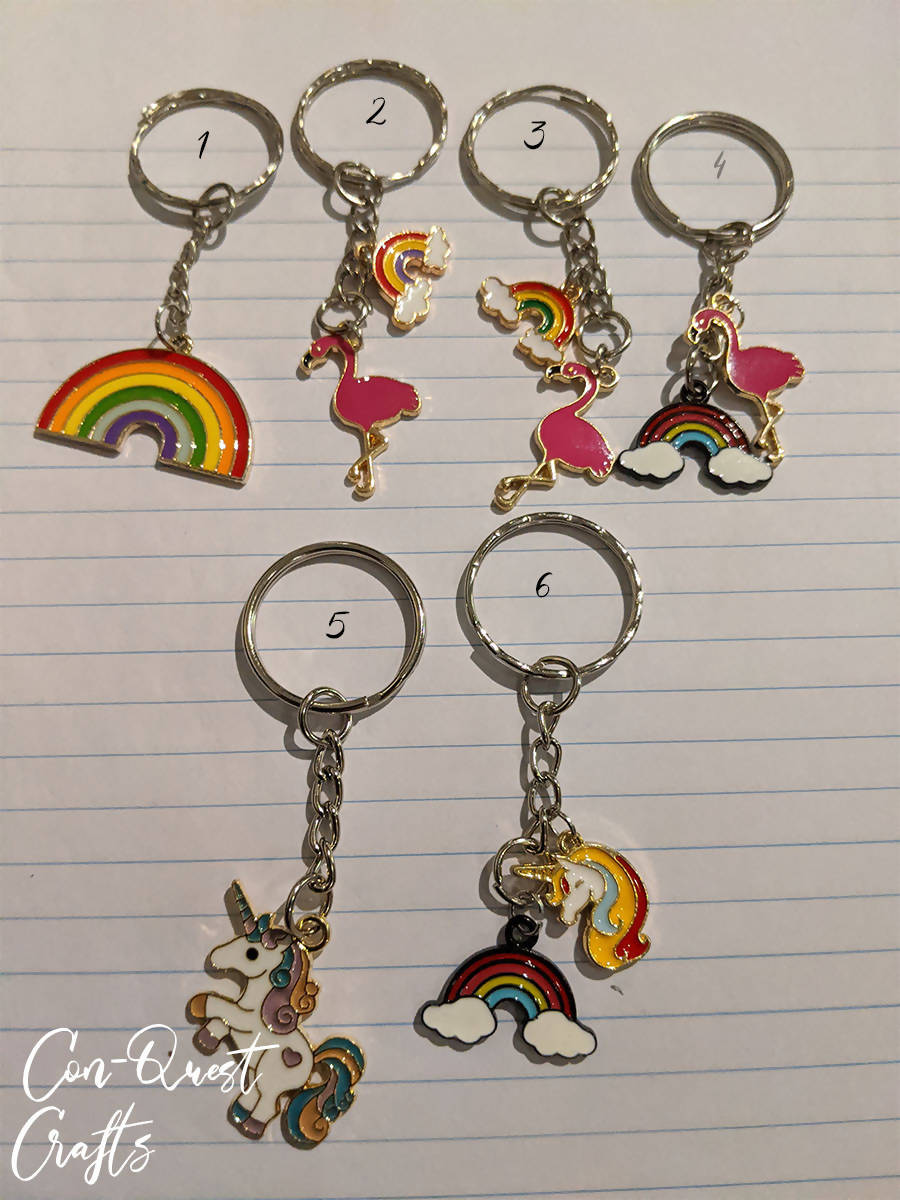 Rainbows and Unicorn Inspired Keychains