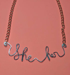 She/Her Talisman Necklace - Blue