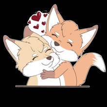 Load image into Gallery viewer, Hugging Fox - Vinyl Stickers
