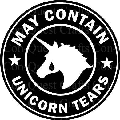 May Contain Unicorn Tears Permanent Decal - DECAL ONLY
