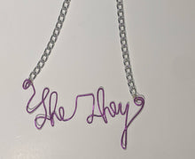 Load image into Gallery viewer, She/They Talisman Necklace - Purple

