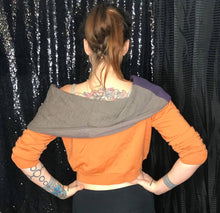 Load image into Gallery viewer, upcycled merino wool crop top cowl sweater
