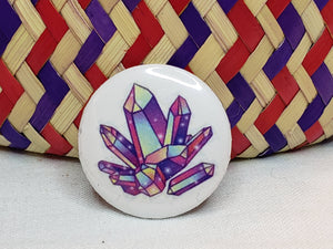 1" Button - Crystal