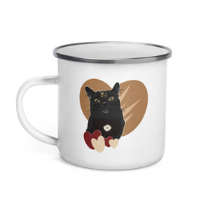Cat Love Enamel Mug