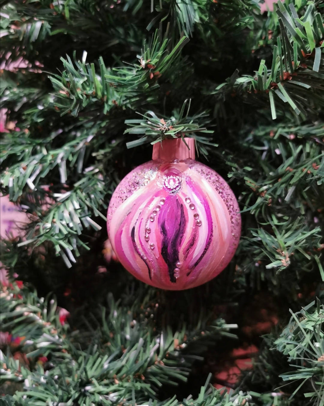 Vulva Handpainted Christmas Ornament