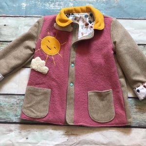 size 5 wool applique coat
