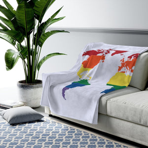Rainbow World Plush Blanket
