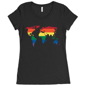 Rainbow World Fitted T-Shirt