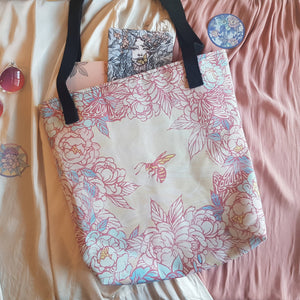 BEES & WILDFLOWERS TOTE BAG (DOUBLE-SIDED)