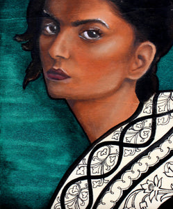 Original Oil Painting; BIPOC art; Female art - "PEACE LILY"