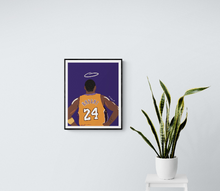 Load image into Gallery viewer, Kobe Bryant Art Print, Nba Poster, Kobe Bryant Poster, Kobe Bryant Tribute, Kobe Bryant Illustration, Black Mamba Art Print, Black Mamba
