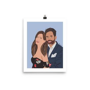 Custom Colour Cartoon Digital Couples Portrait ( with option of printing on paper or canvas)