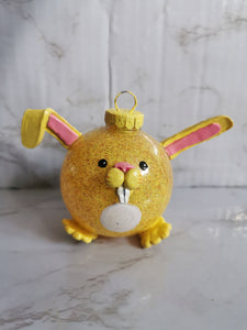 Cute handpainted Easter Bunny Glitter Ornament