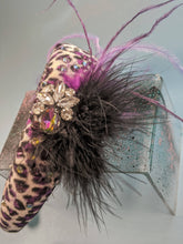 Load image into Gallery viewer, Power Headband - Purple Leopard + feathers

