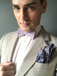 Red, White, and Blue Bow Tie and Pocket Square Set