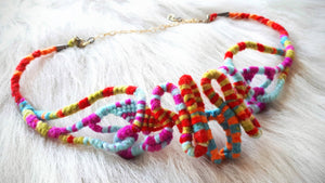 Macrame necklace multicolour