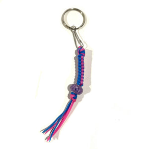 Hot Pink and Blue Keychain