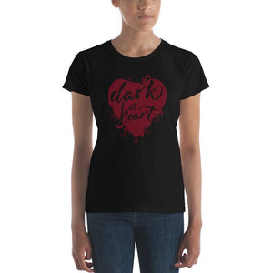 Dark At Heart Fitted Tee | Goth Tshirts | Red and Black Tee | Gray and Black Tee
