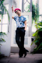 Load image into Gallery viewer, tie dyed upcycled one of a kind tee w detachable chain harness— m
