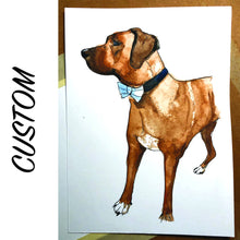 Load image into Gallery viewer, custom pet portrait - 8x10 watercolour painting

