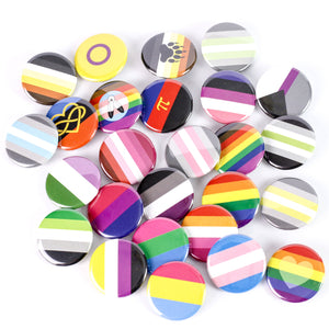 Pride Flags! LGBTQ Pride: Pinback Buttons or Strong Ceramic Magnets