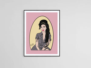Amy Winehouse Print, Christmas Gift, Music Art, Amy Winehouse Illustration, Music Fans, Amy Winehouse Art Print, Living Room Art