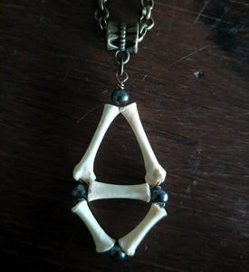 Raccoon Bone Geometric Necklaces - *REAL BONE*