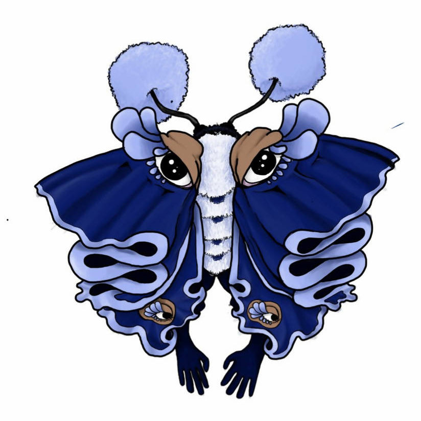Blue moth sticker