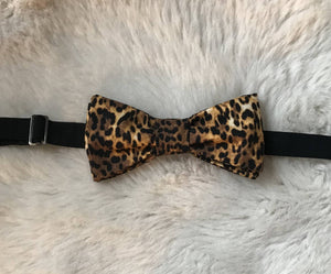 Leopard Bow Tie with Gold Graphic Pocket Square