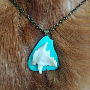Raccoon Skull Fragment and Stone Necklace - *REAL BONE*