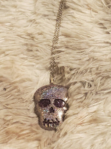 Purple Holographic Skull Necklace-Ready To Ship