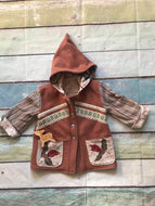 mauve wool pixie coat, size 12-24 months