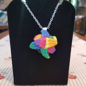 Rainbow LGBTQ pride necklace with succulents