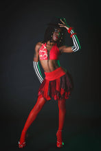 Load image into Gallery viewer, Perky Pixie Skirt in Red &amp; Black
