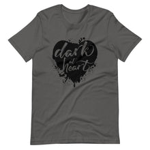 Load image into Gallery viewer, Dark At Heart Tee | Goth Tshirts | Red and Black Tee | Gray and Black Tee
