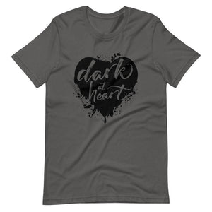 Dark At Heart Tee | Goth Tshirts | Red and Black Tee | Gray and Black Tee