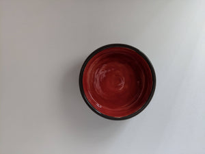 Grey and red shallow Ceramic Dish