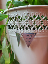 Load image into Gallery viewer, Silver Queer as in FTP Dangle Earrings
