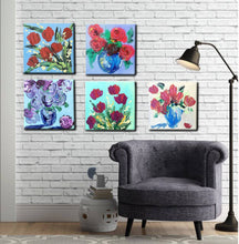 Load image into Gallery viewer, &quot;Poppy Green&quot; -  Original Acrylic Floral Painting
