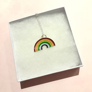 Rainbow Necklace with Silver Chain