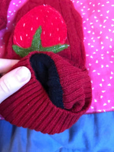 lambs wool and cashmere lined strawberry mittens