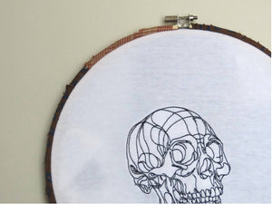 Scull No Cross Bones - Embroidery Wall Art