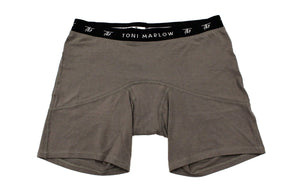 Toni Marlow Clothing Underwear T.O.M. (Time Of Month) Boxer Briefs - Bamboo Period Underwear Charcoal Grey / XS