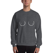 Load image into Gallery viewer, Boobs Line Art Sweater, Funny Boobies, Boobs Crewneck Unisex Sweater, Pride Sweater LGBT+ Clothes, Unisex Heavy Blend Crewneck Sweatshir
