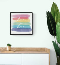 Load image into Gallery viewer, Love is Love Art Print, Pride Painting, LGBTQ, Pride, Gay Flag, Gay Pride, Gay, Queer, Gay Art, Rainbow, Queer art, gay gift, Christmas gift
