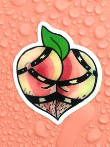Strapped Peach sticker
