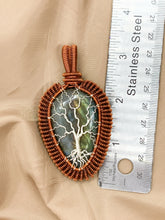 Load image into Gallery viewer, Labradorite Wire-Wrapped Antiqued pendant
