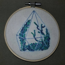 Load image into Gallery viewer, Hand embroidered succulent terrarium art hoop
